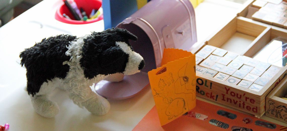 The mailbox game helps your child engage in writing and reading